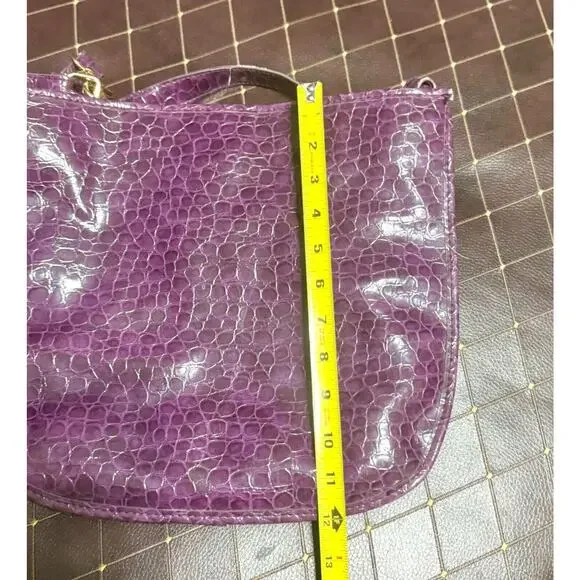 Gianni Bini Large Purple Leather Bag - Picture 13 of 16